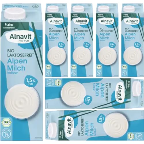 Alnavit Laktosefreie Haltbare Milch 1,5% Fett Milch 1000 mililiter X 7 STÜCK von Pufai