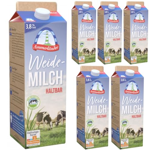 Ammerländer Weidemilch 3, 8% haltbar Milch 1000 Mililiter x 6 Stück von Pufai