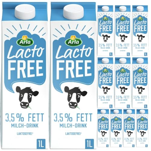 Arla Lacto Free Laktosefreie Milch 3,5% Kuhmilch Milch 1000 Milliliter X 12 STÜCK [Frischegarantie] von Pufai