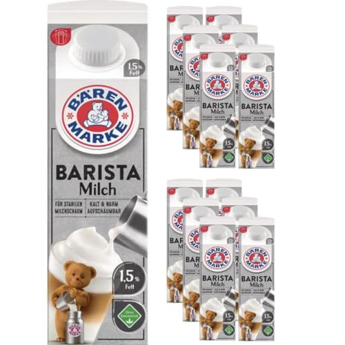 Bärenmarke Milch fettarme H-Milch 1,5% Fett, Barista, je 1 Liter, 12 Stück + pufai Bärenmarke Milch fettarme H-Milch 1,5% Fett, Barista, je 1 Liter, 12 Stück + pufai von Pufai