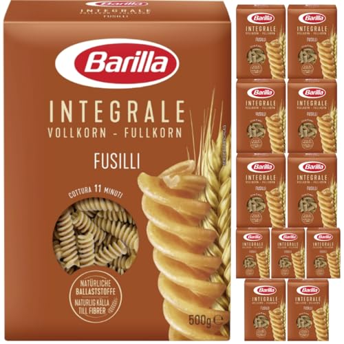 Barilla Pasta Integrale Vollkorn Fussili pasta 500 gramm x 12 Stück von Pufai