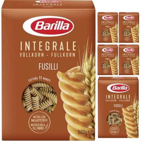 Barilla Pasta Integrale Vollkorn Fussili pasta 500 gramm x 6 Stück von Pufai