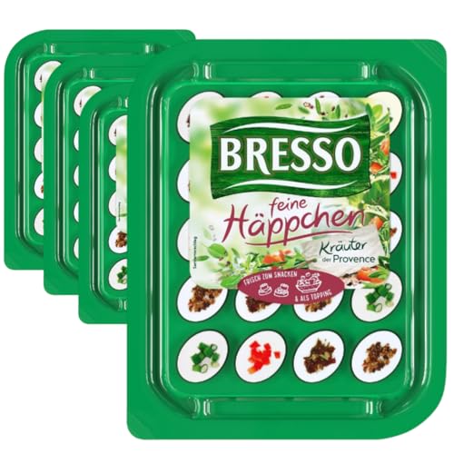 Bresso Feine Häppchen Kräuter der Provence Käse Kräuterkäse Köstlicher Frischkäse 100 gramm, 4 Er Bresso Feine Häppchen Kräuter der Provence Käse Kräuterkäse Köstlicher Frischkäse 100 gramm, 4 Er von Pufai