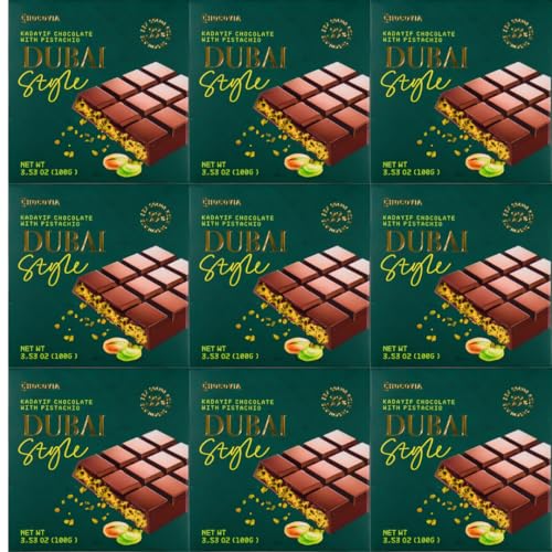 Chocovia Dubai Schokolade Milchschokolade 100 Gramm x 9 STÜCK Chocovia Dubai Schokolade Milchschokolade 100 Gramm x 9 STÜCK von Pufai