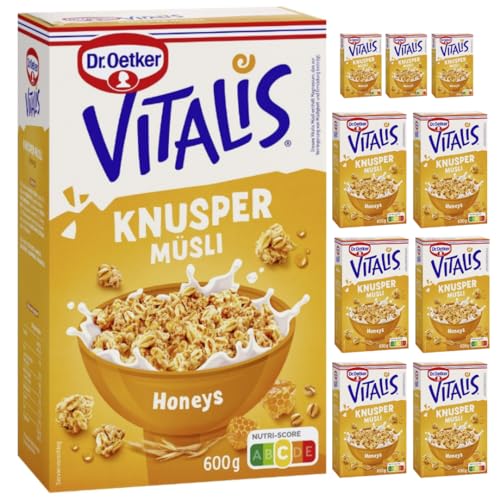 Dr. Oetker Vitalis Knusper Müsli Honeys 600 g X 10 Packungen von Pufai