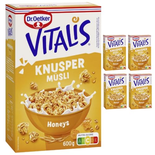 Dr. Oetker Vitalis Knusper Müsli Honeys 600 g X 5 Packungen von Pufai