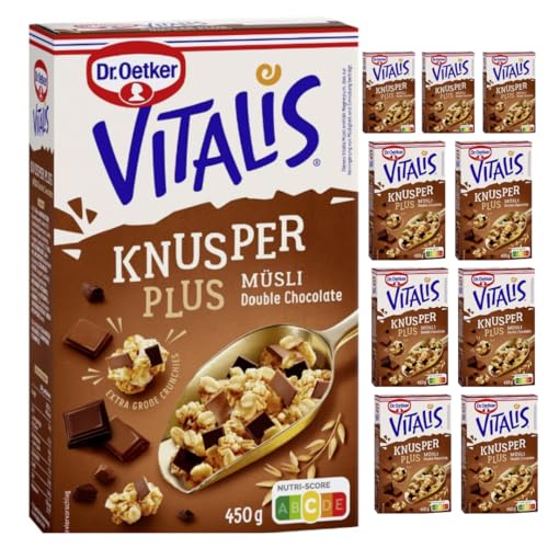 Dr. Oetker Vitalis Knusper Müsli Plus Double Chocolate 450 g X 10 Packungen von Pufai