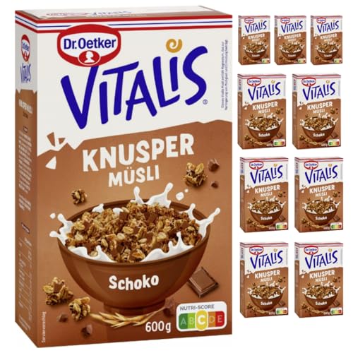 Dr. Oetker Vitalis Knusper Müsli Schoko 600 g X 10 Packungen von Pufai