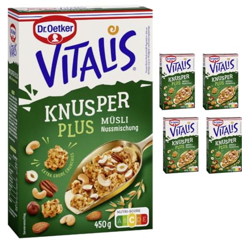 Dr. Oetker Vitalis Knusper Plus Müsli Nussmischung 450 g X 5 Packungen von Pufai