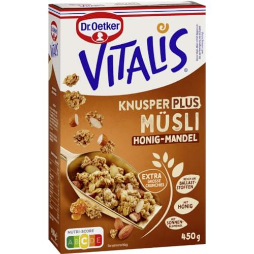 Dr. Oetker Vitalis Knuspermüsli Plus Honig-Mandel 450 g 1 Packungen von Pufai