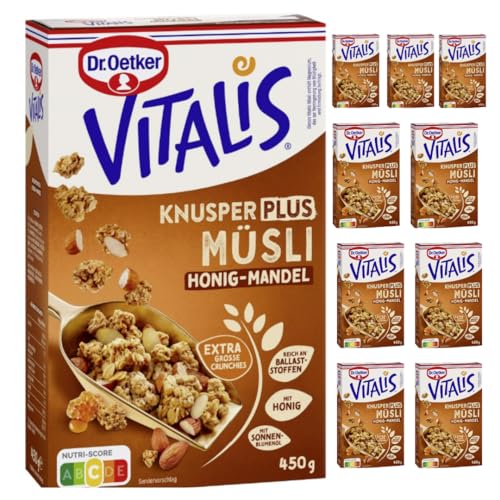 Dr. Oetker Vitalis Knuspermüsli Plus Honig-Mandel 450 g X 10 Packungen Dr. Oetker Vitalis Knuspermüsli Plus Honig-Mandel 450 g X 10 Packungen von Pufai