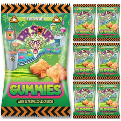 Dr. Sour Gummies Peach Fruchtgummis mit extrem saurem Crunch-Pfirsich-Geschmack Gummi Fruchtbonbons 200 Gramm X 7 STÜCK Dr. Sour Gummies Peach Fruchtgummis mit extrem saurem Crunch-Pfirsich-Geschmack Gummi Fruchtbonbons 200 Gramm X 7 STÜCK von Pufai