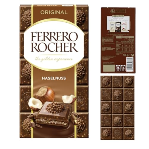 Ferrero Rocher Tafel Original Haselnuss 90 g Schokolade von Pufai