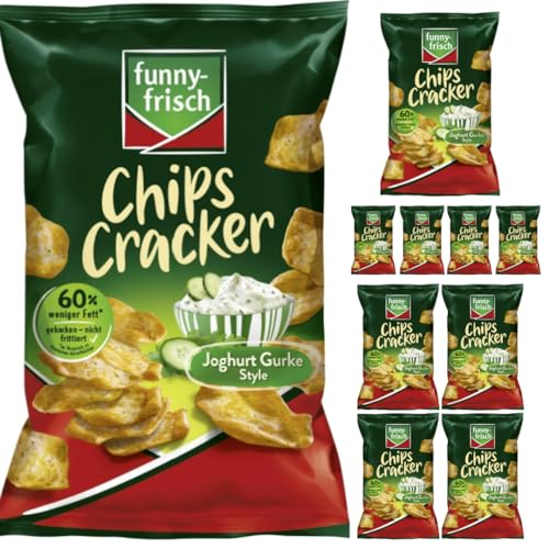 Funny-frisch Chips Cracker Joghurt Gurke Style Chips Cracker 90 gramm x 10 Stück von Pufai