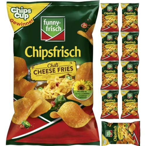 Funny-frisch Chipsfrisch Chili Cheese Fries Style Chips Cracker 150 gramm x 10 Stück von Pufai
