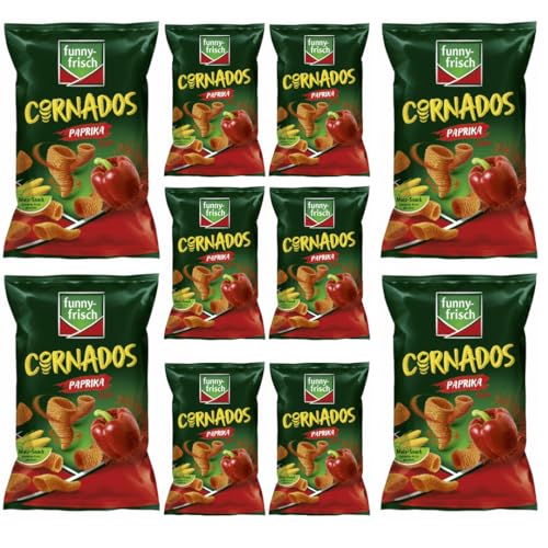 Funny-frisch Cornados Paprika Chips Cracker 80 gramm x 10 Stück von Pufai