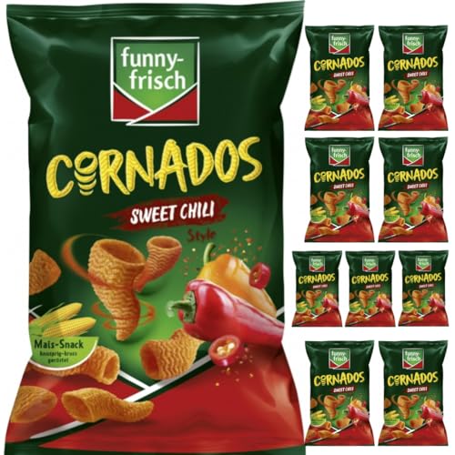 Funny-frisch Cornados Sweet Chili Chips Cracker 80 gramm x 10 Stück von Pufai