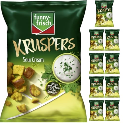 Funny-frisch Kruspers Sour Cream Chips Cracker 120 gramm x 10 Stück von Pufai