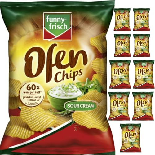 Funny-frisch Ofen Chips Sour Cream Chips Cracker 125 gramm x 10 Stück Funny-frisch Ofen Chips Sour Cream Chips Cracker 125 gramm x 10 Stück von Pufai