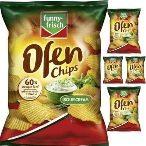 Funny-frisch Ofen Chips Sour Cream Chips Cracker 125 gramm x 5 Stück Funny-frisch Ofen Chips Sour Cream Chips Cracker 125 gramm x 5 Stück von Pufai