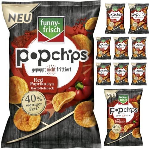 Funny-frisch Popchips Red Paprika Style Chips Cracker 80 gramm x 10 Stück von Pufai