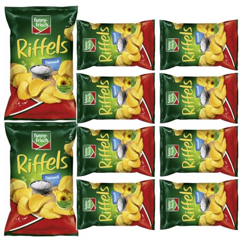 Funny-frisch Riffels naturell Chips Cracker 150 gramm x 10 Stück von Pufai