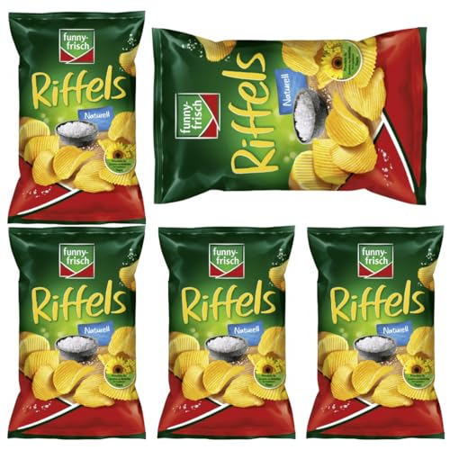 Funny-frisch Riffels naturell Chips Cracker 150 gramm x 5 Stück von Pufai