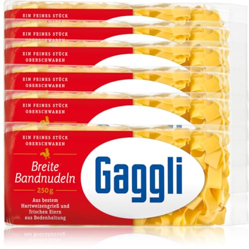 Gaggli Bandnudeln breit pasta nudeln 250 gramm x 6 Stück von Pufai