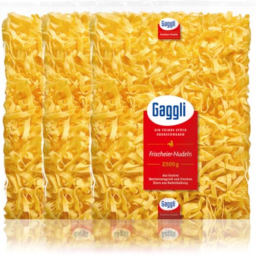 Gaggli Bandnudeln halbbreit pasta nudeln 2500 gramm x 3 Stück von Pufai