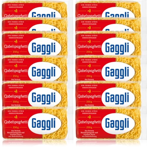 Gaggli Gabelspaghetti Nudeln pasta nudeln 250 gramm x 12 Stück von Pufai