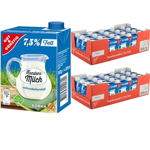 Gut&Günstig Kondensmilch Kaffeetraum 7.5% Fett im Tetrapack 320 Mililiter x 40 STÜCK mit Pufai Grocery Gratis von Pufai