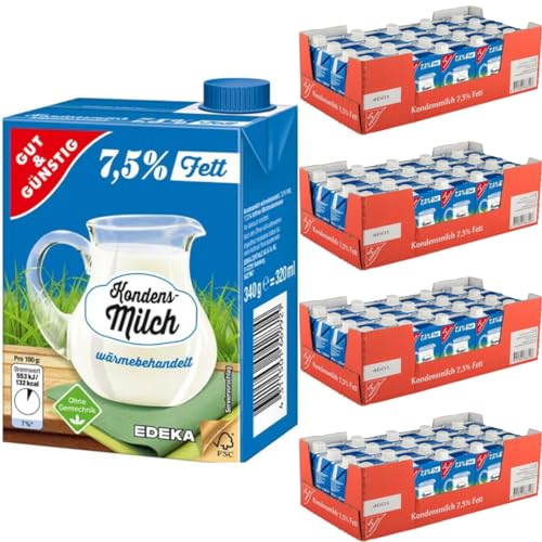 Gut&Günstig Kondensmilch Kaffeetraum 7.5% Fett im Tetrapack 320 Mililiter x 80 STÜCK mit Pufai Grocery Gratis von Pufai