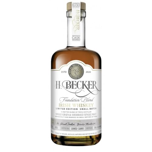 H. Becker Foundation Blend Irish Whiskey Whisky A crafted Blend of triple distilled Single Grain & Sherried Single Malt 700 Milliliter von Pufai