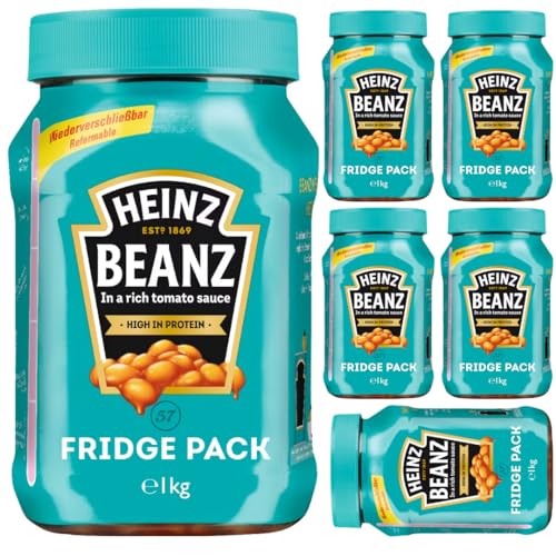 Heinz Baked Beanz Gebackene Bohnen in Tomatensauce 1000 Gramm x 6 STÜCK + Pufai von Pufai