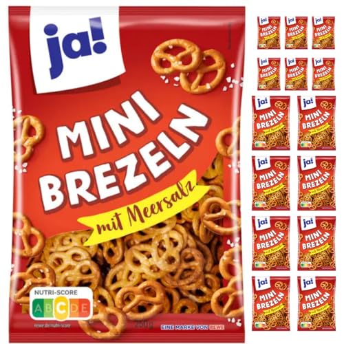 Ja! Mini-Brezeln, Lecker Knusprige Mit Meersalz 250 Gramm x 15 Stück Cracker Ja! Mini-Brezeln, Lecker Knusprige Mit Meersalz 250 Gramm x 15 Stück Cracker von Pufai