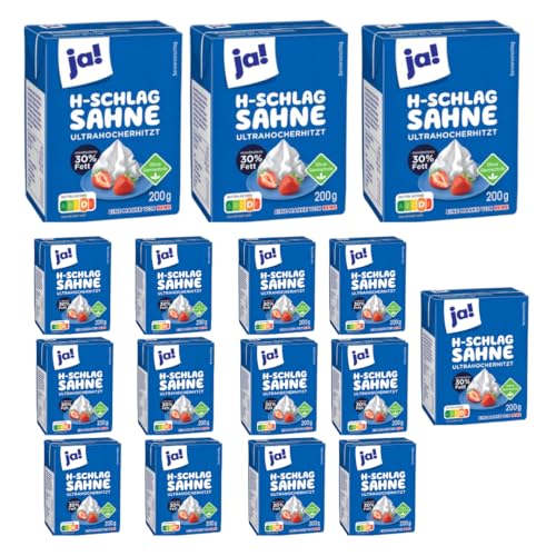 Ja! Schlagsahne, Dessert- und Fertigsahne 200 Gramm Schlagsahne x 16 Stück Ja! Schlagsahne, Dessert- und Fertigsahne 200 Gramm Schlagsahne x 16 Stück von Pufai