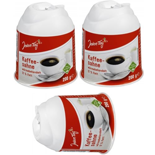 Jeden Tag Kaffeesahne 12% Fett 200 Gramm x 3 STÜCK von Pufai