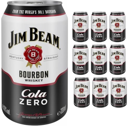 Jim Beam Bourbon Whiskey & Cola Zero (Einweg) 330 Milliliter X 10 STÜCK von Pufai