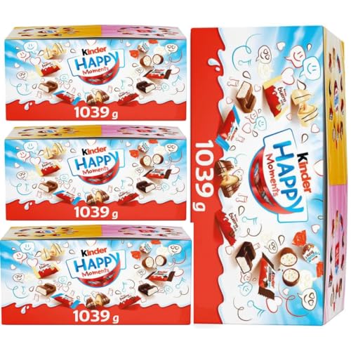 Kinder Minischokolade Happy Moments Mini Mix, Mini-Riegel, 668 Stück,4156 Gramm mit Pufai Grocery von Pufai