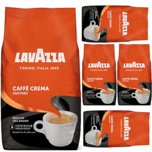 Lavazza Caffe Crema Gustoso Bohnen Coffee Kaffee 1000 gramm x 5 STÜCK von Pufai