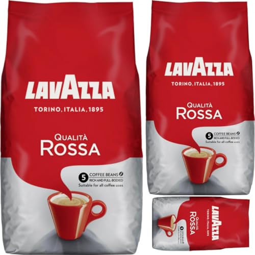Lavazza Caffe Qualita Rossa Bohne Bohnen Coffee Kaffee 1000 gramm x 3 STÜCK von Pufai