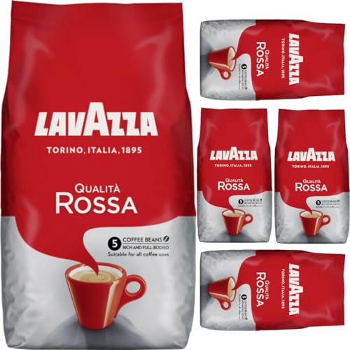 Lavazza Caffe Qualita Rossa Bohne Bohnen Coffee Kaffee 1000 gramm x 5 STÜCK von Pufai