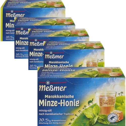 Meßmer Marokkanische Minze-Honig Tee 20 ST x 5 er Pack von Pufai