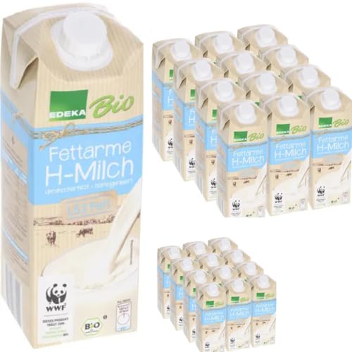 Milch Edeka fettarme H-Milch 1,5% Fett Haltbare Milch, je 1 Liter, 24 Stück von Pufai