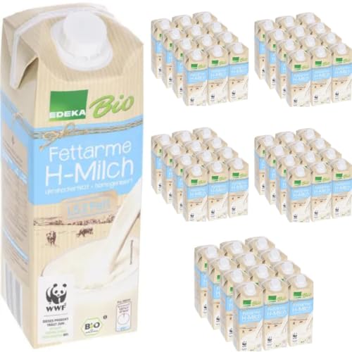 Milch Edeka fettarme H-Milch 1,5% Fett Haltbare Milch, je 1 Liter, 60 Stück von Pufai