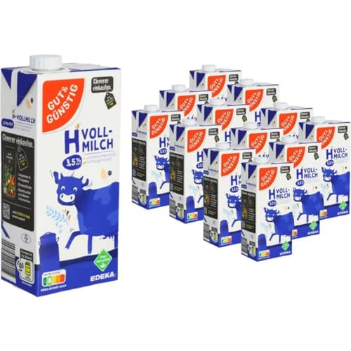 Milch Gut&Günstig fettarme H-Milch 3,5% Fett Haltbare Milch, je 1 Liter, 12 Stück von Pufai