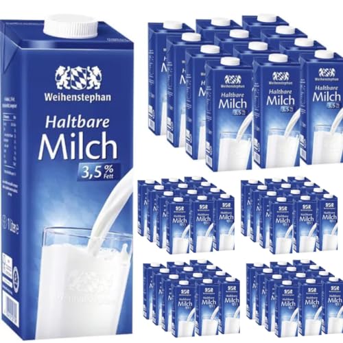 Milch Weihenstephan fettarme H-Milch 3,5% Fett, je 1 Liter, 60 Stück + Pufai von Pufai