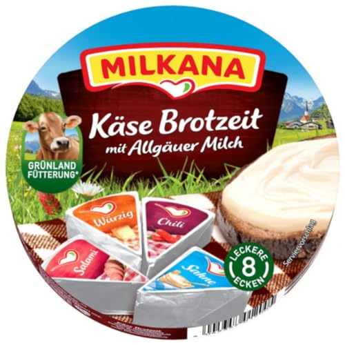 Milkana Käse Brotzeit 8 leckere Ecken Frischkäse käse (8x23,75gr) 190 gramm x 8 STÜCK [Frischegarantie] von Pufai