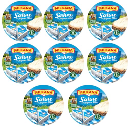 Milkana Schmelzkäse-Ecken Sahne Frischkäse käse (8x23,75gr) 190 gramm x 8 STÜCK [Frischegarantie] von Pufai