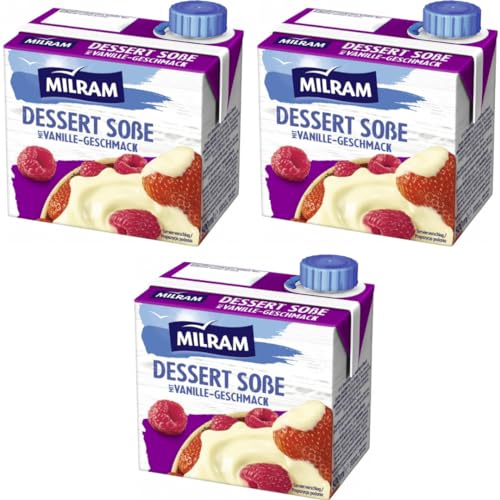 Milram Dessert Nachtisch Soße Vanille 500 Gramm x 3 Pieces von Pufai